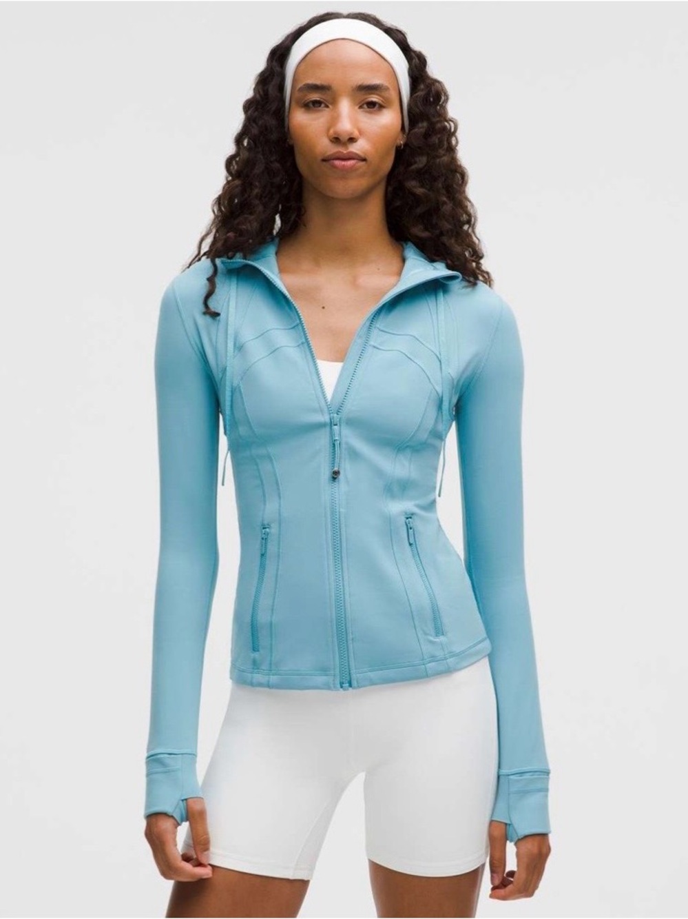 Lululemon Define Hooded Jacket Nulu Washed Blue Size 8